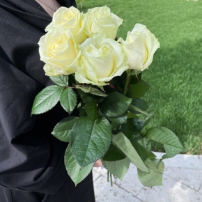 Букет из 5 белых роз (70 см) в Протвино