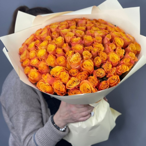 Букет из 101 огненной розы (40 см) в Протвино