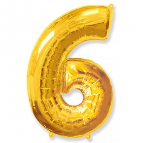Шар гелиевый цифра 6 (40х102 см) в Протвино