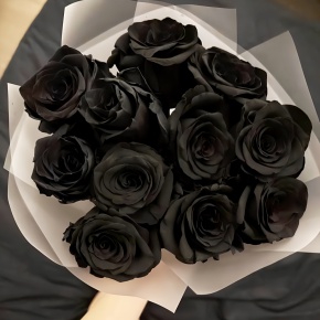 Букет "Черная королева" из 11 черных роз Эквадор (60 см) в Протвино