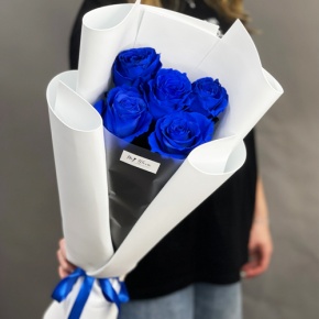 Букет из 5 синих роз Эквадор в Протвино