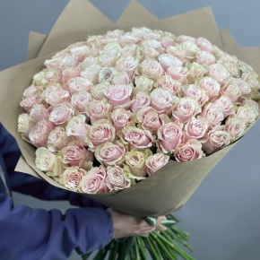 Букет из 101 розы Пинк Мондиаль Эквадор (60 см) в Протвино