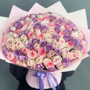 Букет из 101 розы нежный микс (40 см) в Протвино