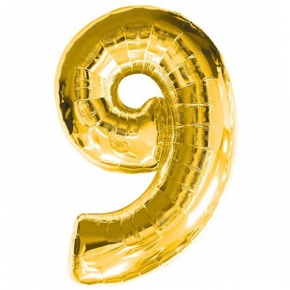 Шар гелиевый цифра 9 (40х102 см) в Протвино