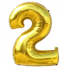 Шар гелиевый цифра 2 (40х102 см) в Протвино