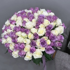 Букет "Фиолетовый микс" из 101 розы (40 см) в Протвино