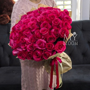 Букет 51 роза Эквадор Пинк Флоид (60 см) в Протвино