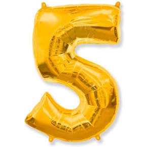 Шар гелиевый цифра 5 (40х102 см) в Протвино