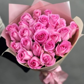 Букет из 25 розовых роз кения (40 см) в Протвино