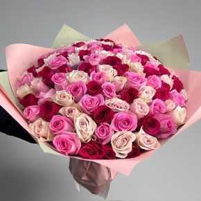 Букет "Ода любви" из 101 розы микс (40 см) в Протвино