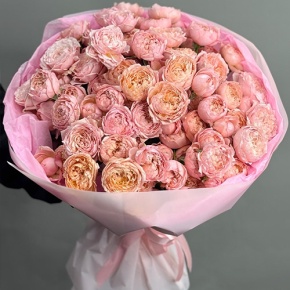 Букет из 35 кустовых пионовидных роз Джульетта (60 см) в Протвино