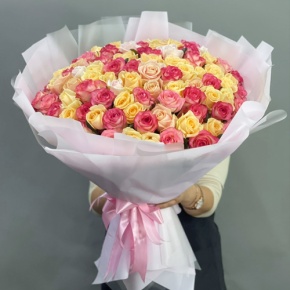 Букет из 101 розы  микс (70 см) в Протвино