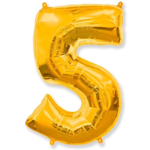 Шар гелиевый цифра 5 (40х102 см) в Протвино