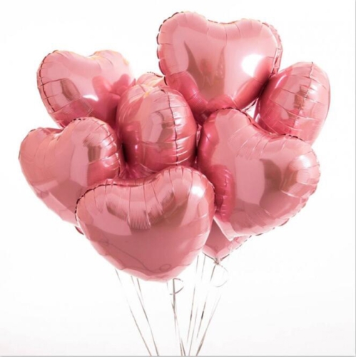 Сердце розовое фольгированный шар с гелием (45 см) в Протвино